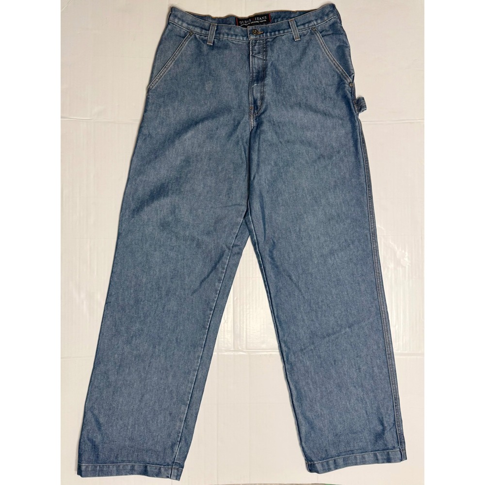 Vintage Guess Jeans 34 x 34 USA Carpenter Pants Mens Medium Wash Baggy 90s